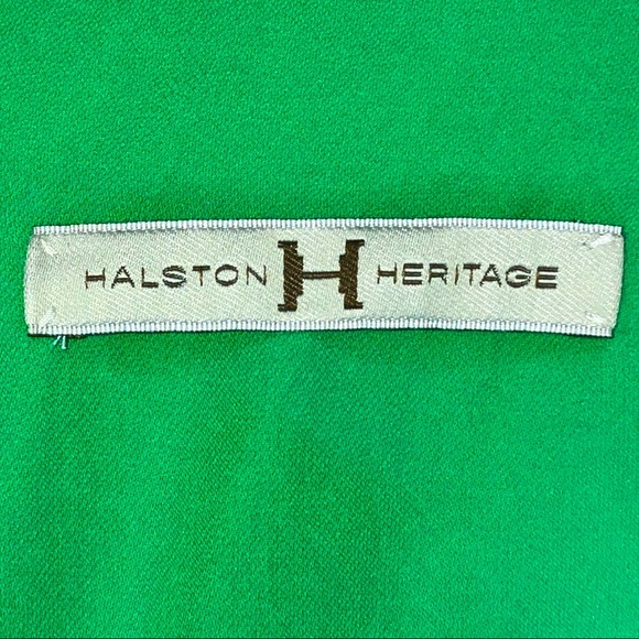 Halston Heritage Green Silk Tie & Open Back Blouse - Picture 15 of 15